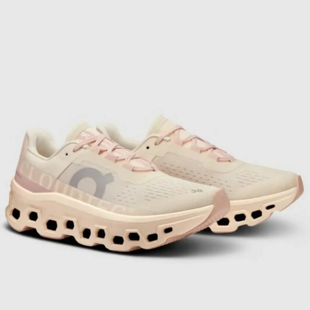 On Running Women's Athletic Shoe - Pale Pink & Cream - Picture 2 of 7